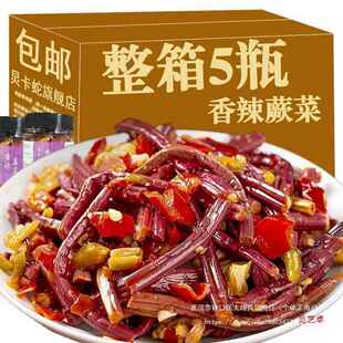 蕨菜剁辣椒下饭菜湖南产香辣瓶装晒干开盖即食腌制咸菜拌饭小菜