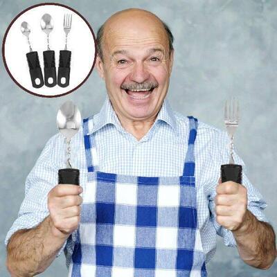 3 Pcs Utensil Bendable Cutlery Weighted Utensils Disabled