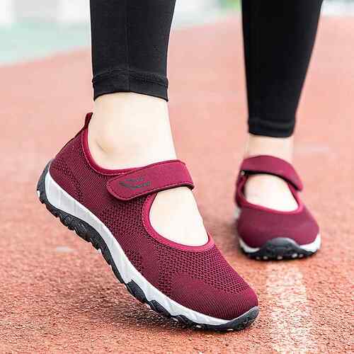 高档夏季运妈动凉鞋女妈鞋软中老年底健步鞋透气网鞋老人子广场舞