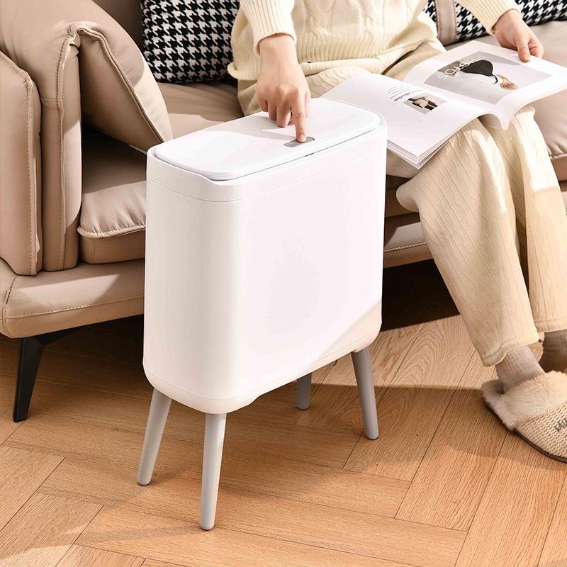高脚垃圾桶高颜值自动封口收纳桶防水防潮密封双桶卫生间卧室夹缝