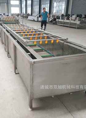 全动果蔬气泡清洗机土豆枣高压丝VUF喷淋清洗大机净菜加工设自备