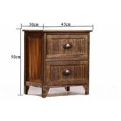 屉简约现代储物柜抽式 实木易床头柜 多层收美纳柜子复古简 式 正品