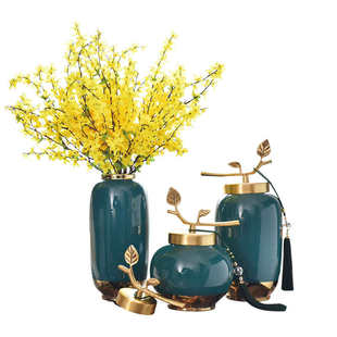 客厅新装饰品中式电视陶瓷玄关酒柜家居样板房花瓶大气工艺品摆件