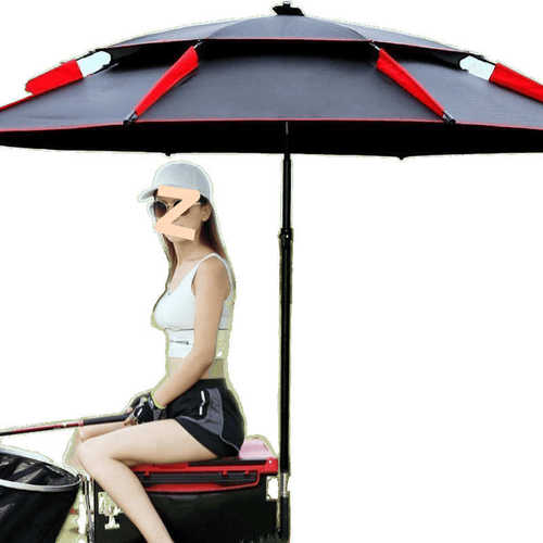 钓鱼专用伞遮阳伞大伞万向抗风加厚防晒防雨双层万向钓鱼伞折叠