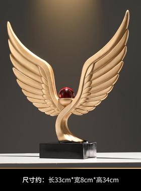 高档件办公室摆雄鹰大件鹏展翅膀摆高端厅大气客玄关酒柜装饰大展