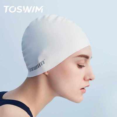 泳帽胜适用硅胶游泳帽加大防水男女版拓舒适toswim均成人游长发