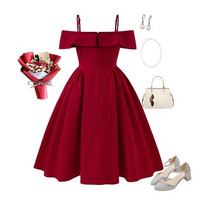 Girls Halter Dress Lace Details Ruffle Frilled Fashionable
