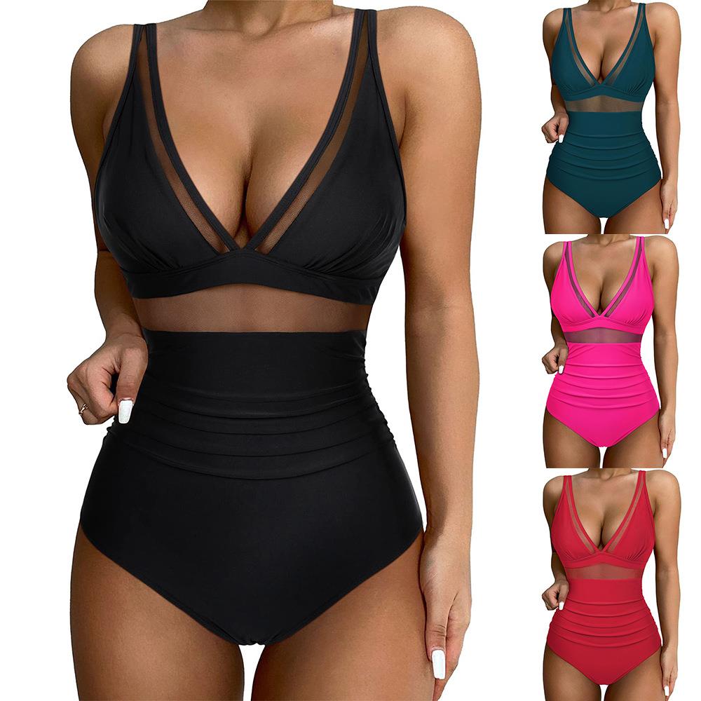 One-piece swimsuit hollowed out bikini swimsuit mesh