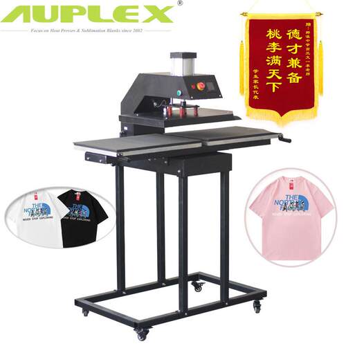 双工位40*50自动烫画机服装压烫锦旗抱枕气动T恤热转印高压烫印机