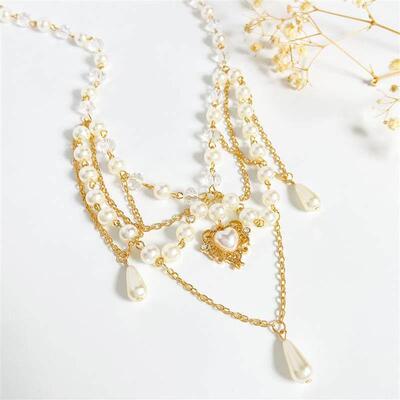 spicy girl pearl tassel love cross butterfly necklace women
