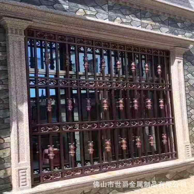 铝艺别墅家用窗户防盗网窗花 焊接铝合金防盗窗