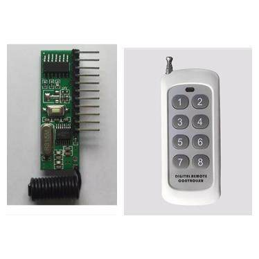 八路接收板配1000米8键遥控器 八通道无线接收模块 编码8路