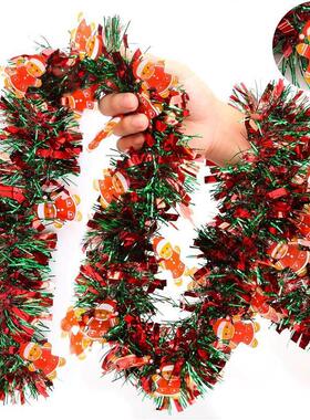 Christmas Tinsel Santa Stocking Gingerbread Man Garland Deco