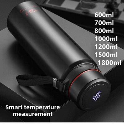 900ml vacuum cup Temperature Display Hot Water Bottle teacup
