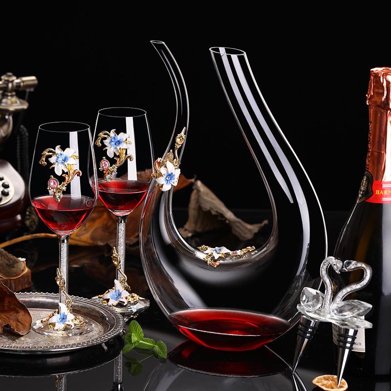 红酒杯礼盒套装情侣结婚礼物高脚杯家用杯子高脚葡萄酒杯定制