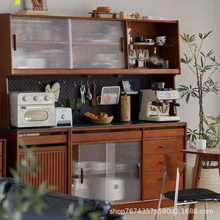 实餐边柜一木体靠墙黄杨木复FY1019 1多古功能储物柜高柜酒柜厨厅