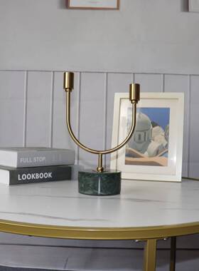 烛台件北欧风格样板家复用客TAE厅装饰品欧式美式古轻奢浪摆漫房