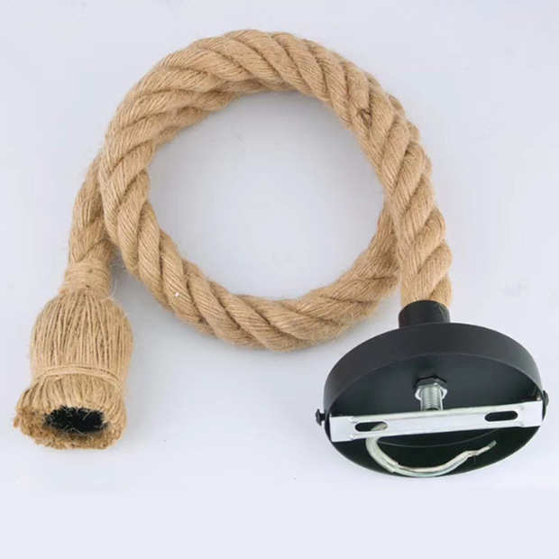 单头麻绳吊灯美式复古工业风咖啡酒吧台餐厅创意个性美式乡村吊灯