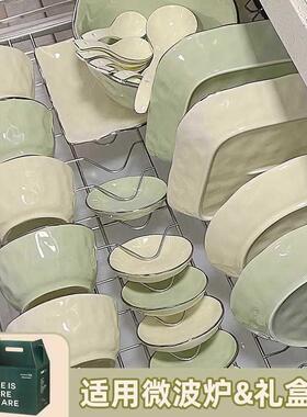 釉彩碗碟套装家用碗2204新款F97J9ST9碗筷盘子合碗组具下碗盘餐具