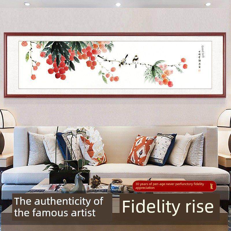 国画牡丹客厅挂画花开富贵花鸟图手绘真迹沙发壁画卧室床头装饰画