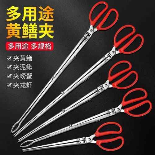 不锈钢黄鳝夹子加厚鳝鱼夹泥鳅螃蟹钳子防滑户外钓鱼抓鱼专用工具