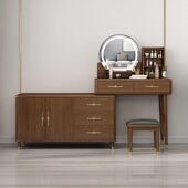 新中式 中国风配套斗柜 实木梳妆台卧室全套可伸缩多功能化妆桌老式