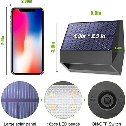 WL01户外壁灯外墙柱栅灯栏用双色景观园林头高亮度常亮自动感应