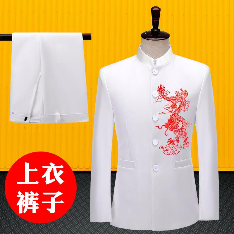 高档男生中装演季出服夏合服唱中中山装