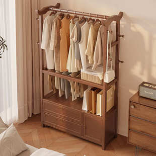 衣架落地卧室家用挂衣架小型实木衣服挂架室内房间简易收纳衣帽架