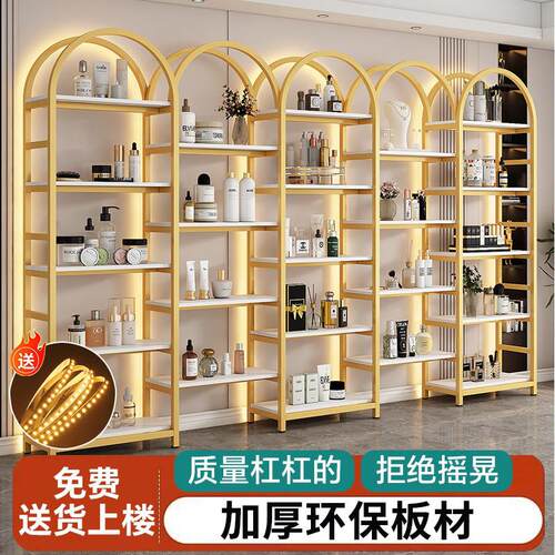 美容院化妆品展示架理髲店产品展示柜货架陈列架多层置物架子落地