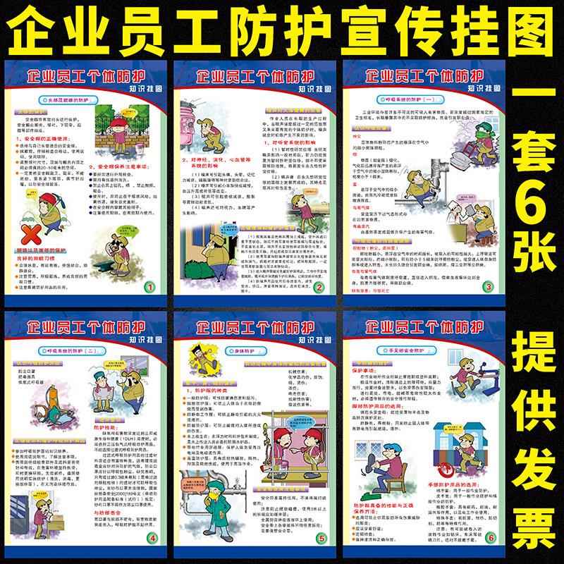 安全生产宣传墙贴个人防护用品使用与维护 工厂企业管理海报挂图