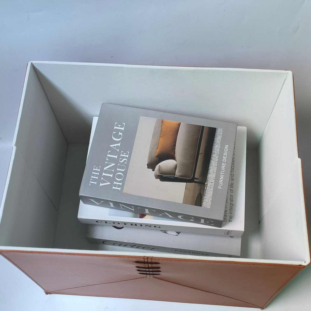 简约皮革收纳盒收纳筐抽屉式橱柜衣物折叠收纳箱样板间装饰品摆件