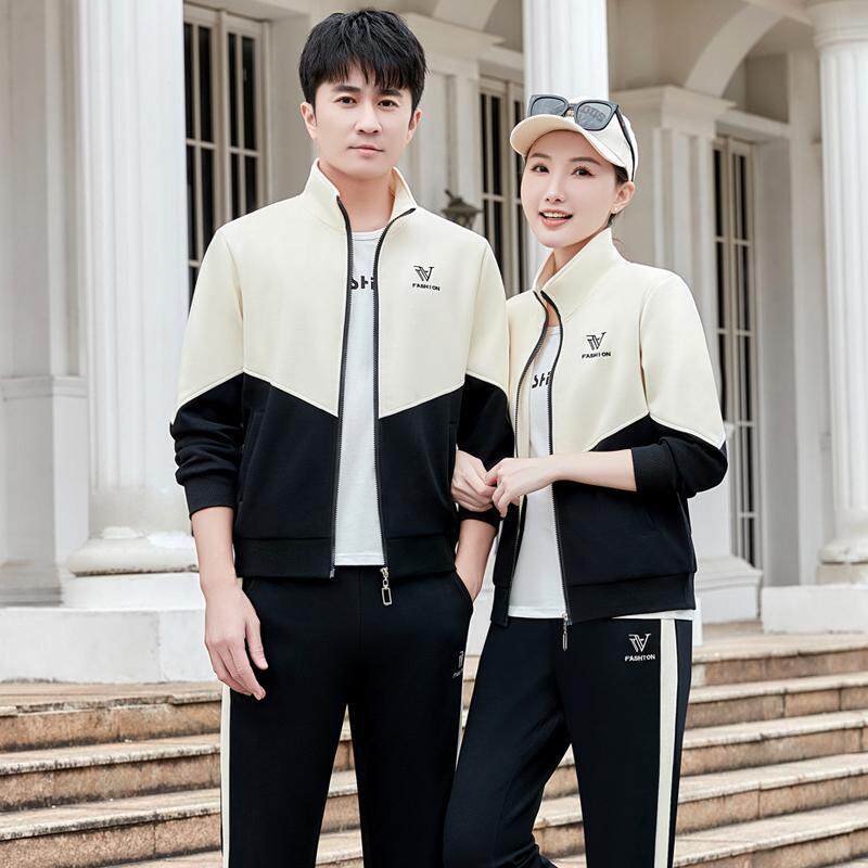 运套装87208751男女秋季动新款时春尚气质休服长袖撞色户外跑步闲