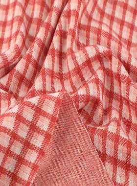 30支平纹针织格子布290g全涤彩色格纹面料色织童装面料外贸批发