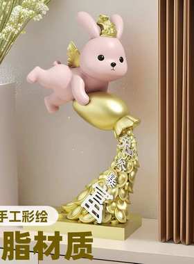 暴富兔子摆件招财发财贺岁吉祥物客厅电视柜酒柜玄关家居装饰品