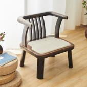 实木小板凳茶室矮椅子靠背椅家用榻榻米座椅烧桐木圈椅阳台休