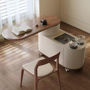 客厅阳小瑞木祥 边移茶台现代简约泡茶桌旋动转轻奢沙发茶台柜新款