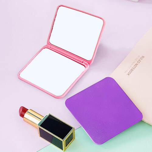 Portable Double-Sided Compact Mirror for Women, Simple Foldi