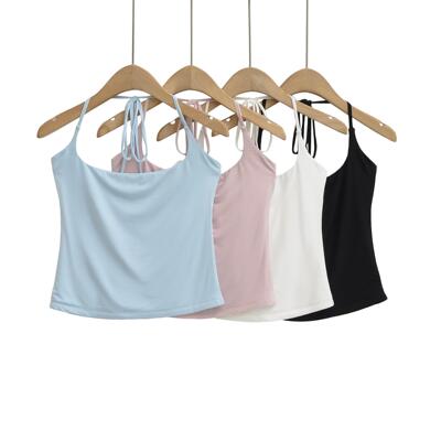 Hanging neck vest, camisole, women's summer outerwear,