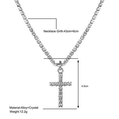 Cross necklace十字项炼满钻吊坠满钻盒子炼项炼闪闪发亮jewelry