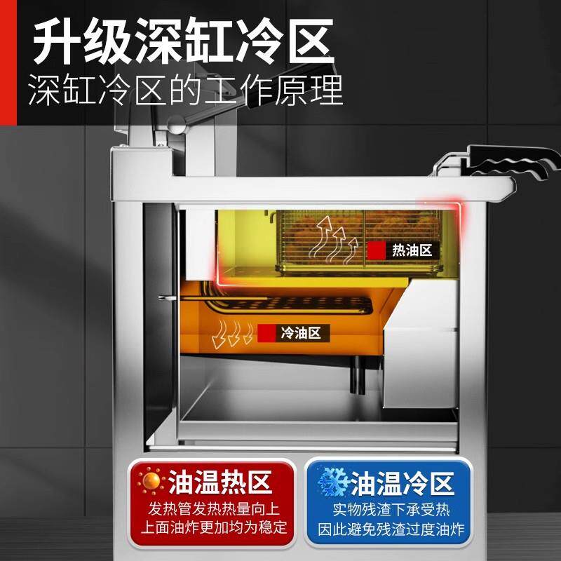 商用电热大容量立式油炸锅炸鸡排机器双缸恒温油条机炸串机电炸炉