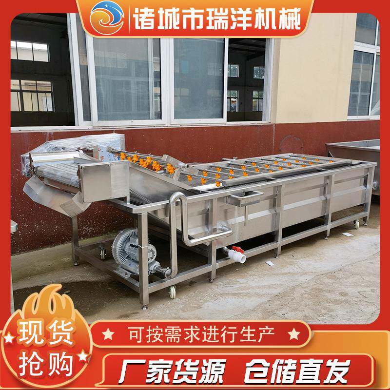 叶类蔬菜气泡喷淋式清洗机生菜清洗多功能连续净菜清洗线