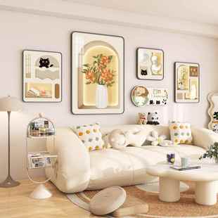 沙北欧奶油风客厅饰装 画高档大气发背高景墙挂画清新级感温馨CTX
