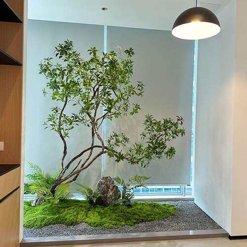 高端仿真马醉木橱窗造景植物室内仿生绿植装饰树大型假树简约景观
