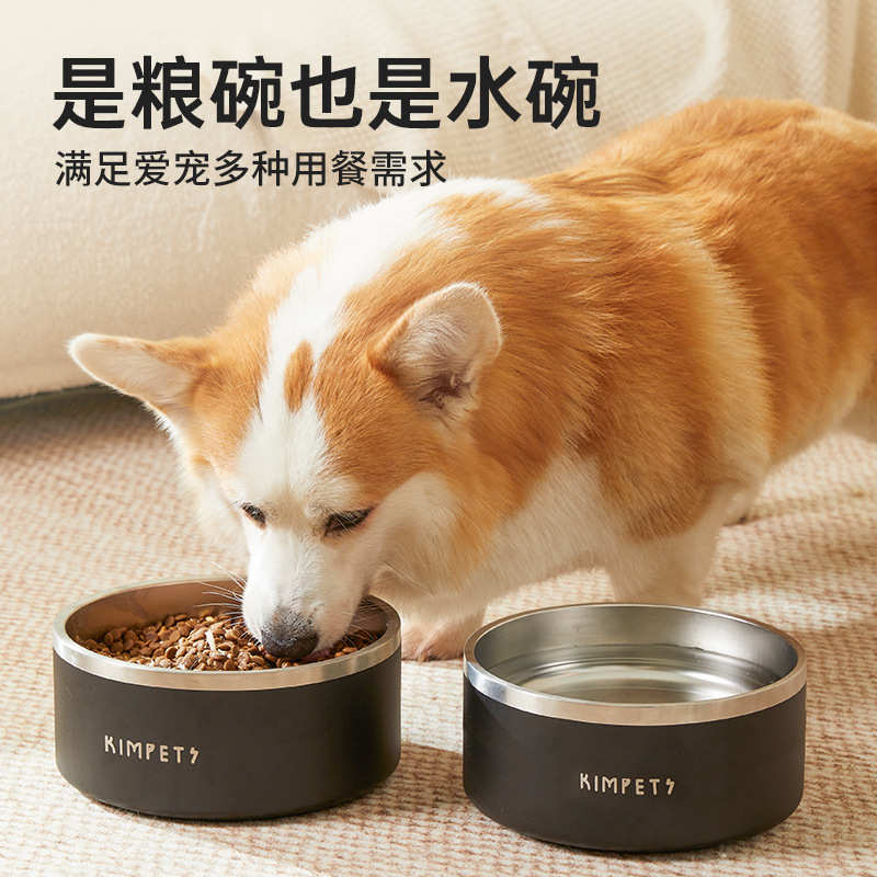 宠物碗批发大容量猫狗碗防滑耐摔喂食器加厚双层不锈钢用品批发