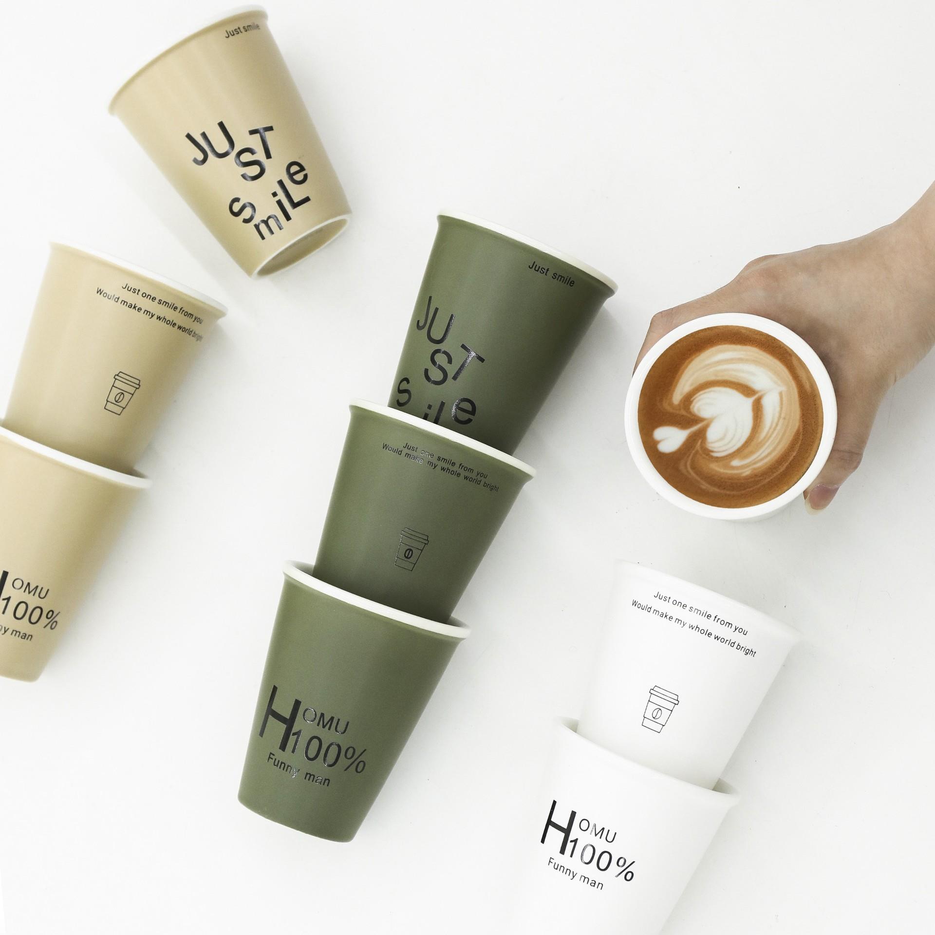 个性陶瓷水杯下午茶果汁杯家用早餐牛奶杯咖啡杯现代茶杯200ml