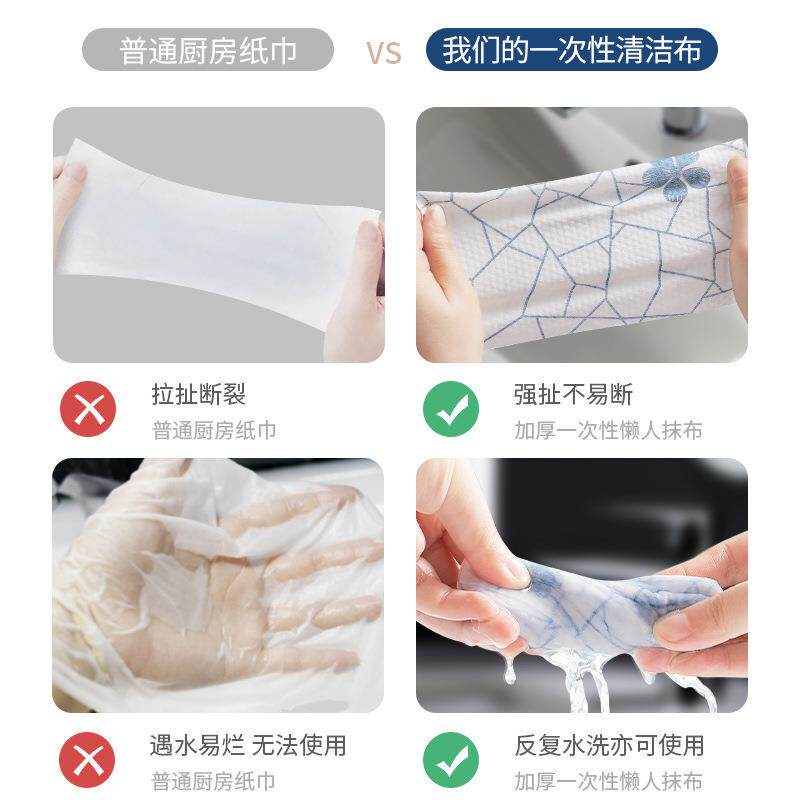 日用品百货厨房抹布洗碗布不粘油的印花抹布青花裂纹懒人抹布