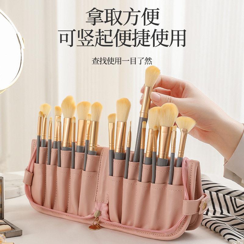 蓓恋粉刷化妆包手拿大容量化妆刷收纳包便携纹绣师工具眉笔袋