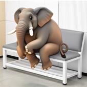 沙息软发靠背皮椅健身房球场休区长625条椅包理发店等候椅靠背长