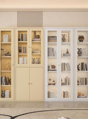 家用钢制书柜防尘璃玻门艺客展厅示MXB柜铁储物柜收纳落地置物柜